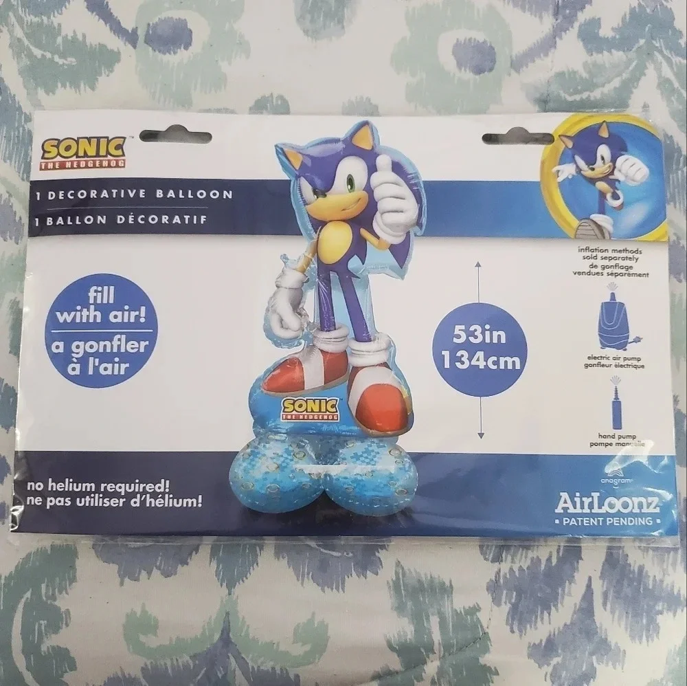 AirLoonz Sonic the Hedgehog 2 Foil Balloon, 53in Party Decorations